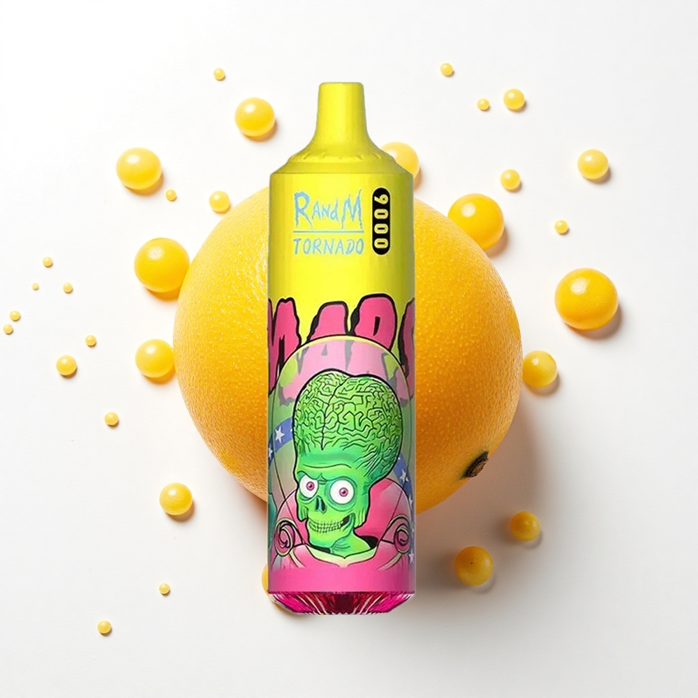 RandM Fumot Tornado 9000 Puffs Potrójne Mango z RGB Wyświetlaczem i Siateczkową Grzałką