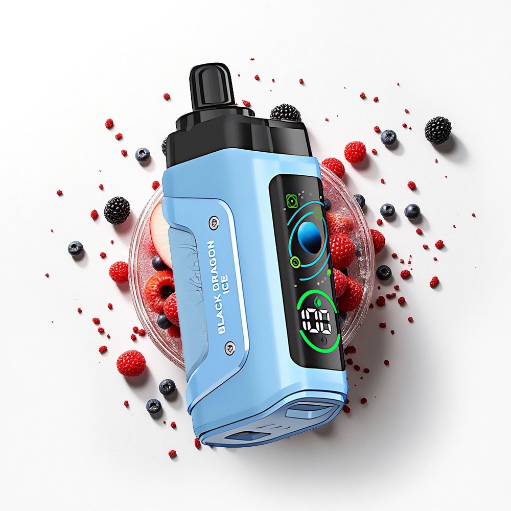 Razz Bar 45000 Puffs Czarny Smok Lód Siatkowa Cewka Typ-C Ładowanie