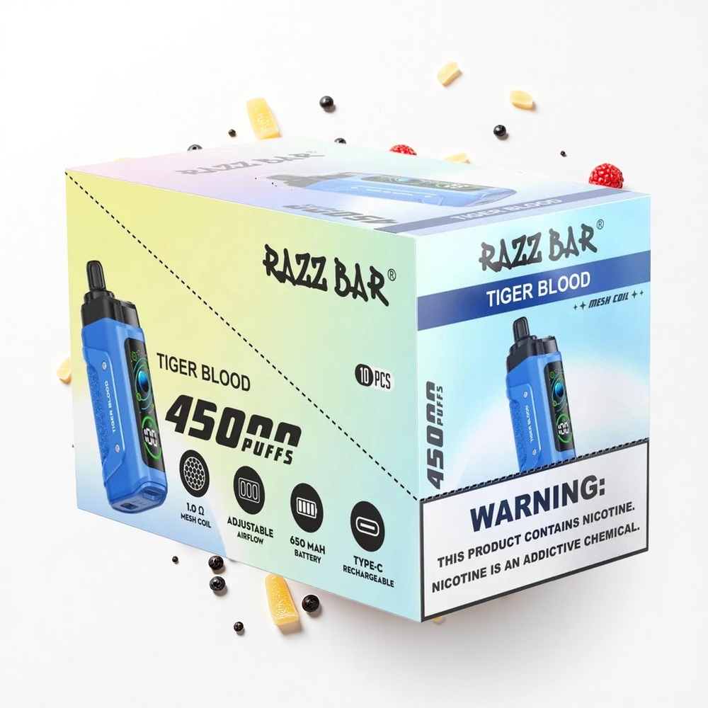 Razz Bar 45000 Puffs Krwi Tygrysa Mesh 20 mg Odmienny Powiew