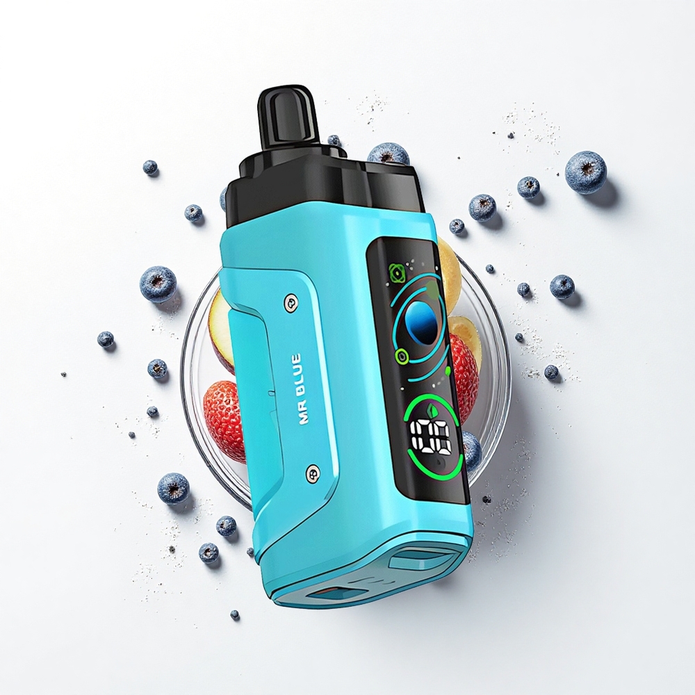 Razz Bar 45000 Puffs Pani Niebieska z Siatkową Cewką i Regulacją Powietrza