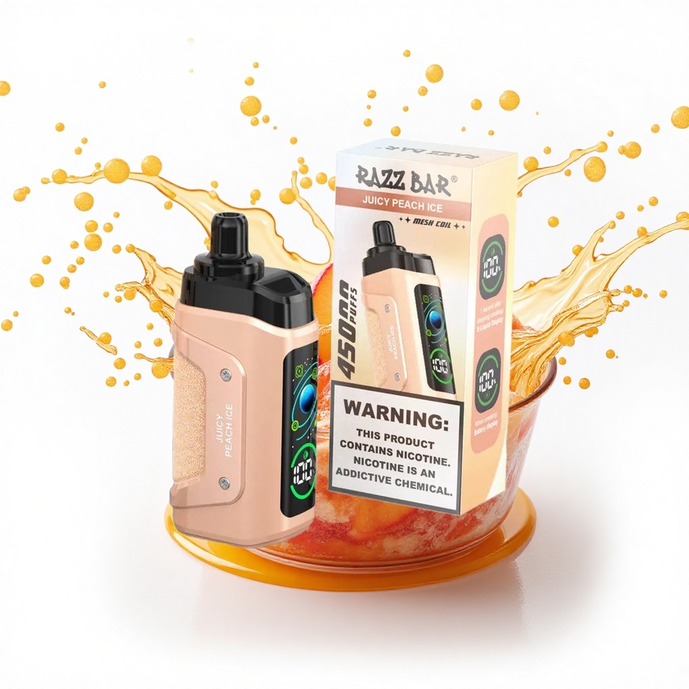 Razz Bar 45000 Puffs Soczysta Brzoskwinia Lód z Siatkową Cewką i Regulacją Powietrza