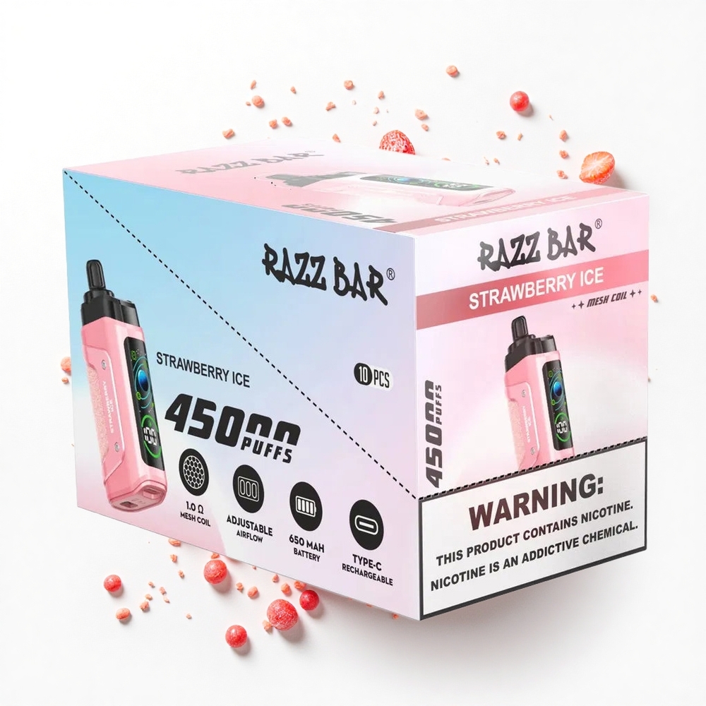 Razz Bar 45000 Puffs Truskawkowy Lód Typ-C 20 mg Siatka