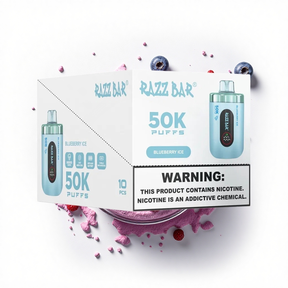 Razz Bar 50K Puffs Lodowy Jagodowy z Mocą 50K i Typem-C
