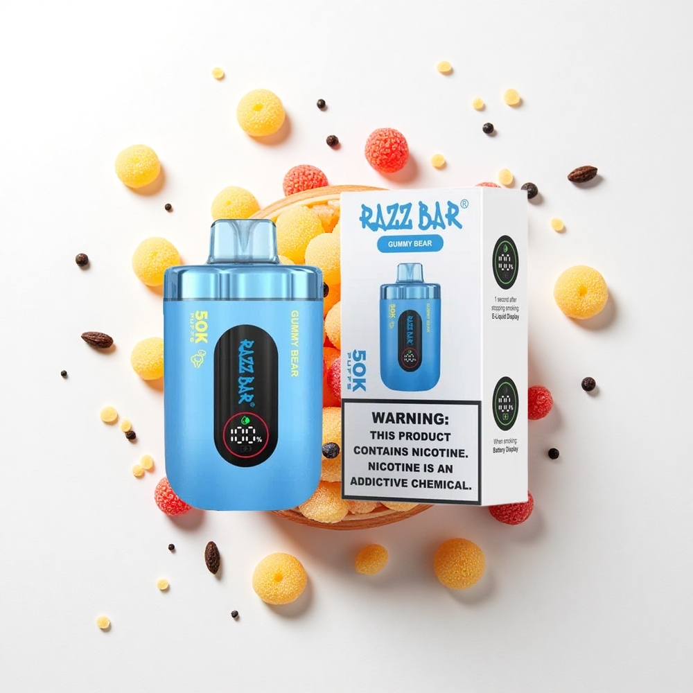 Razz Bar 50K Puffs Miś Gummy 1.0 Ohm Typ-C